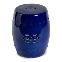 Belle & June - Garden Stool, Snow Blue - Accent And Garden Stools