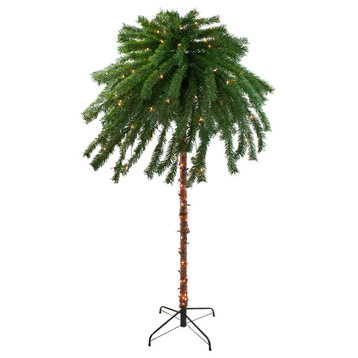 6' Pre-Lit Tropical Artificial Palm Tree - Clear Lights