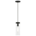 Livex Lighting - Devoe 1 Light Mini Pendant, Black with Brushed Nickel Accent - This 1 light Mini Pendant from the Devoe collection by Livex Lighting will enhance your home with a perfect mix of form and function. The features include a Black with Brushed Nickel Accent finish applied by experts.