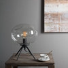 Table Lamp Handblown Glass Organic Contemporary Uplight, Clear
