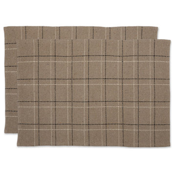 DII Stone Variegated Plaid Recycled Yarn Rug, Set of 2