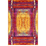 Unique Loom - Unique Loom Yellow Metro Warmth Area Rug, 4'x6' - Compelling motifs are found in our enchanting Metropolis Collection. There are colorful bursts of abstract artistry and distinct shapes that add a playful elegance to each rug. The quality and durability of each rug is hard to beat. What makes this collection so intriguing is the contrasting elements and hues. Dont be afraid to lose yourself in our whimsical adornments!