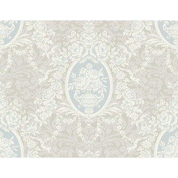 Bloomed Cameo Wallpaper in Classic Blue  MM51003 by Wallquest