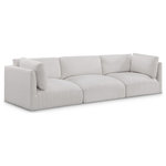 Meridian Furniture - Ease Fabric Upholstered Modular Sofa, Cream - Ease into comfort when you bring home this Ease fabric modular sofa. Designed with an uber casual vibe in mind, this plump sofa sits low to the floor, making it a simplistically perfect addition to a living room, den, game room, teen's room, or dorm room. This fun sofa is part of a modular collection, so you can add it with other items in the Ease collection for a custom arrangement.