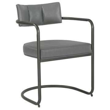 Denis Metal Dining Chair, Vintage Gray