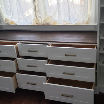 White and Matte Gold Large Custom Master Closet