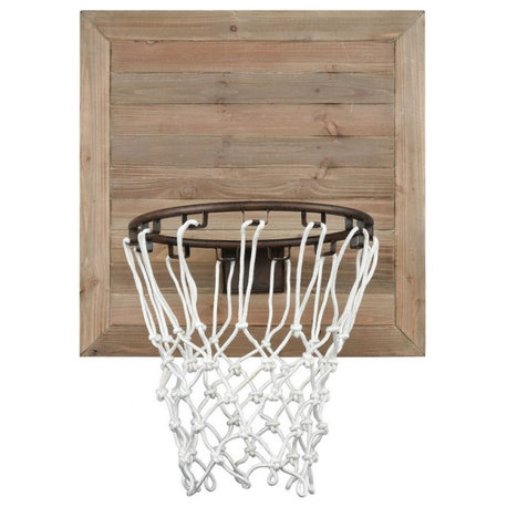 Framed Basketball Hoop Wall Art for Teen Room Man Cave - 22 Inches High X 22