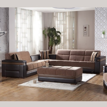 Moon Sectional Sofa Bed | Troya Brown