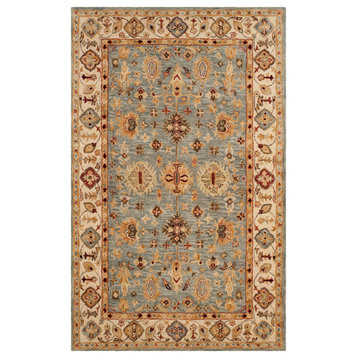 Safavieh Antiquity Collection AT847 Rug, Blue/Ivory, 4'x6'