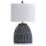 StyleCraft - Transitional Black Hammered Texture Moulded Table Lamp, Sage Finish - Defining transitional style, the Malta table lamp has a brushed black textured base and a heathered off white shade. The hammered texture of the base is enhanced by the distressed sage and gold tones in the finish. Add this bold table lamp to a family room or a living room with contemporary decor.