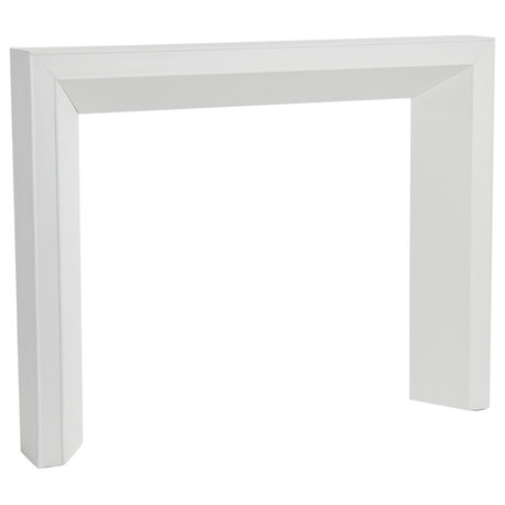 Modern Decorative Fireplace Mantel, Distressed Cream, White