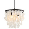 LNC 3-Light Mini Pendant Lights Beach style Capiz Shell Chandeliers Lighting