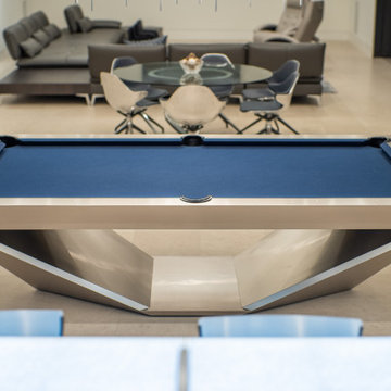 Stealth Brushed Aluminum Contemporary Pool Table
