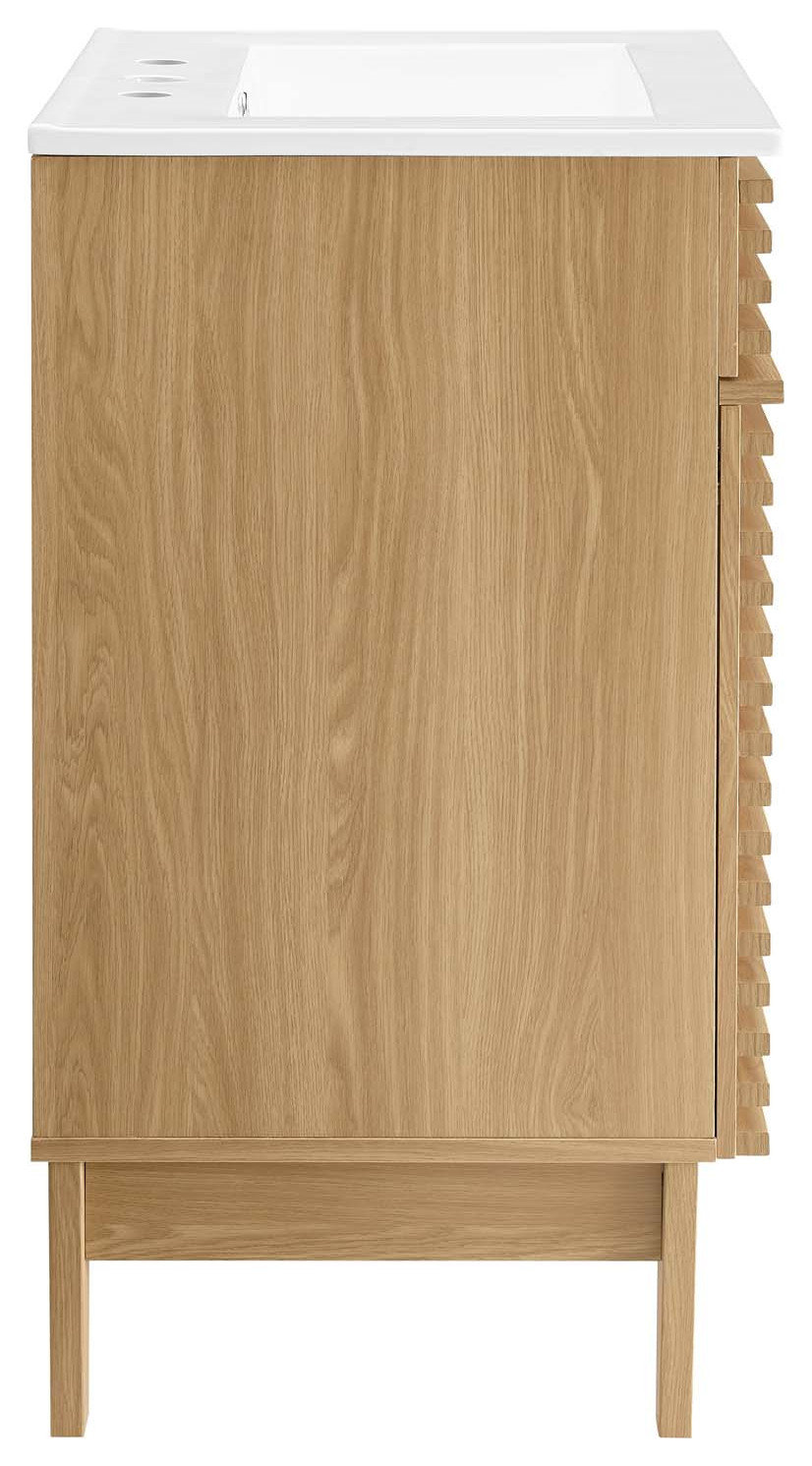 Render Bathroom Vanity, Oak/White