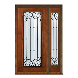 Pre-hung Side light Door 80 Wood Alder Valencia Full Lite - Front Doors
