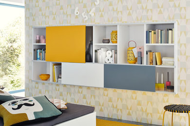 Contemporary Kitchen with Yellow Accents