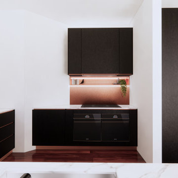 Black + Rose Gold Kitchen