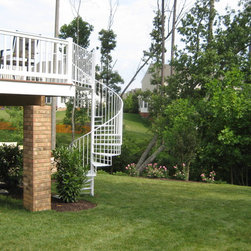 s011 Spiral Staircase with custom landing from Deck to patio in Midlothian, Virg - Products
