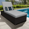 Belle Wheeled Chaise Outdoor Wicker Patio Furniture in Grey