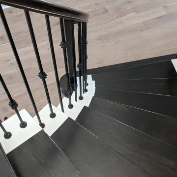 Curved Stairs With Wood And Tile