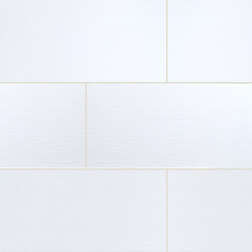 Dymo Stripe White 12X24 Glossy Ceramic Tile, 100 Sft