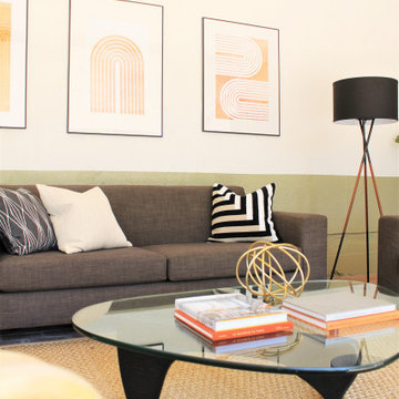 Orange and Rust with Sage Green Wall in LA Garage Styling