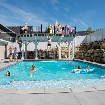 All-in-ONE: Pavilion, Deck, Diving Platform, Waterfall, Swimming FUN!