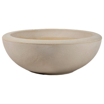 Serene Spaces Living Hand Painted Vintage White Stone Textured Bowl, Small