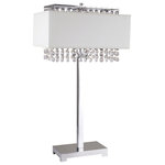 Ore International - 28"H White Square Crystal Table - 28"H WHITE SQUARE CRYSTAL TABLE� Place this elegant gorgeous lamp standing at 28"" tall to bring out a modern luxurious style in one's room