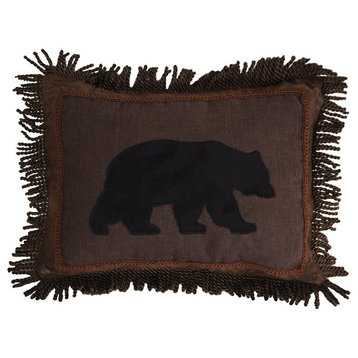 Carstens Black Bear Fringe Throw Pillow, 16"x20"