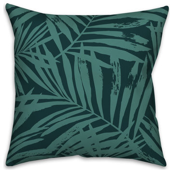 Teal Ferns 18x18 Indoor / Outdoor Pillow