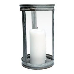 GreenGate Antique Zinc Hurricane Lamp - Large - Candle Holders & Candelabra