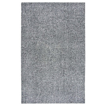 Rizzy Brindleton Br223B Solid Color Rug, Black/White, 10'0"x10'0" Round