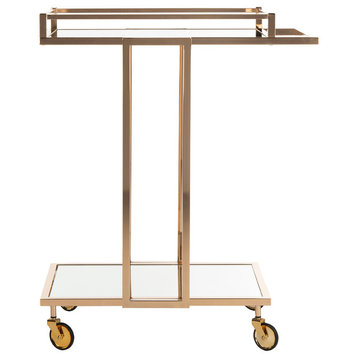 Safavieh Capri 2-Tier Bar Cart, Gold, Mirror