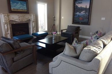 Trendy living room photo in Edmonton