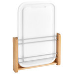 Rev-A-Shelf - Wood Door Mount Cutting Board With Polymer Cutting Board, 11.31" - Rev-A-Shelf is a cut above the rest with this door mounted cutting board. The 4DMCB features a stylish wood and chrome support rack and an easy to clean, abrasive resistant, hygienic, non-stick Polyethylene cutting board. Installation is easy with our patented adjustable mounting brackets and 4 Included: screws.