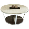 Steve Silver Bosco 3-Piece Faux Marble Coffee Table Set with Espresso Base