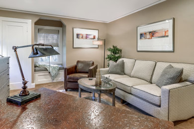 Example of a transitional home office design in Charlotte