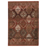 Jaipur Living - Vibe by Jaipur Living Lia Medallion Rust/Pink Area Rug, 7'10"x11'1" - Inspired by the vintage perfection of sun-bathed Turkish designs, the Myriad collection is warm and inviting with faded yet moody hues. The Lia rug boasts a perfectly distressed tribal medallion motif in rich tones of terracotta, pink, taupe, and tan with ivory fringe trim for added texture and antique allure. This power-loomed rug features a plush and durable blend of polyester and polypropylene, lending the ideal accent to high-traffic spaces.