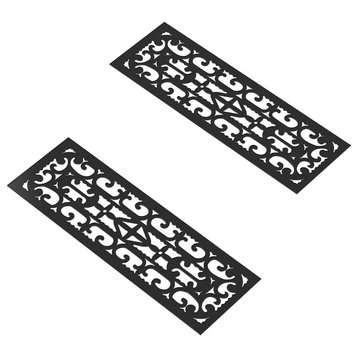Non-Slip Stair Mats with Traction Control Grip Set of 2 Black by Pure Garden