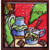 4x4" Cacao Dark Coffee Ceramic Art Tile Drink Holder Coaster
