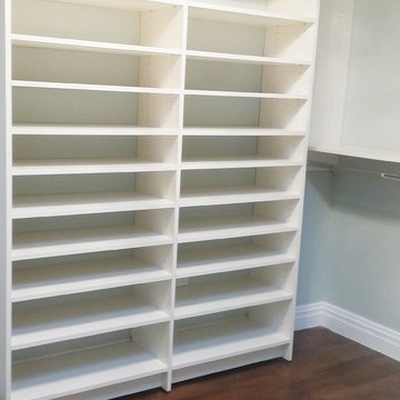 Dressing room design plans - Antique White finish walk-in