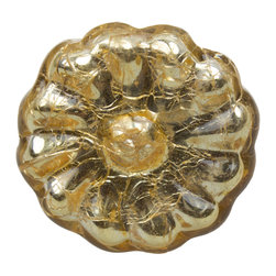 GlideRite Hardware - 1-5/8" Gold Mercury Glass Round India Cabinet Knob - Cabinet And Drawer Knobs