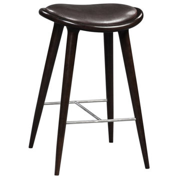 Lucio Oval Stool, Cappuccino With Brown Pu