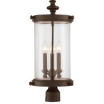 Savoy House - Palmer Outdoor Post Lantern, 22" - Make your home stand out with elegant outdoor lighting from Savoy House's Palmer collection. Clear seeded glass shades create drama and the walnut patina finish adds boldness.