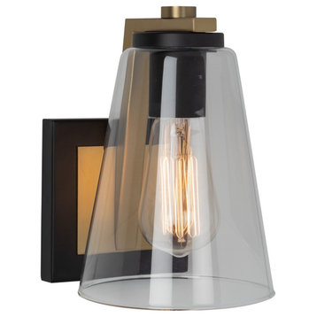 Treviso Collection 4-Light Vanity Light in Black and Brass