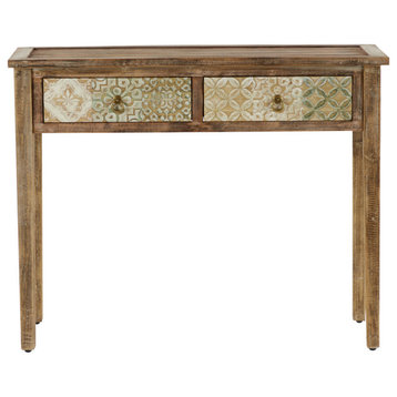 Brown Wood and Metal Farmhouse Desk 43743