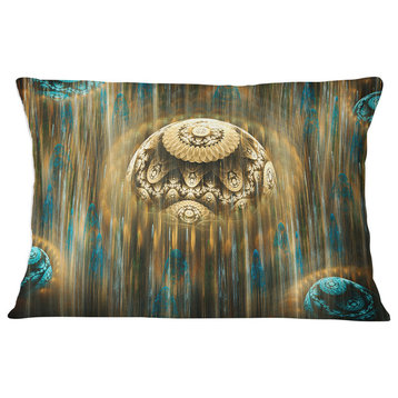 Brown World of Infinite Universe Abstract Throw Pillow, 12"x20"