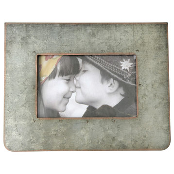 Galvanized 2-Sided Standing Picture Frame, Small