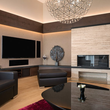 Exclusive interior with dominant veneer furniture